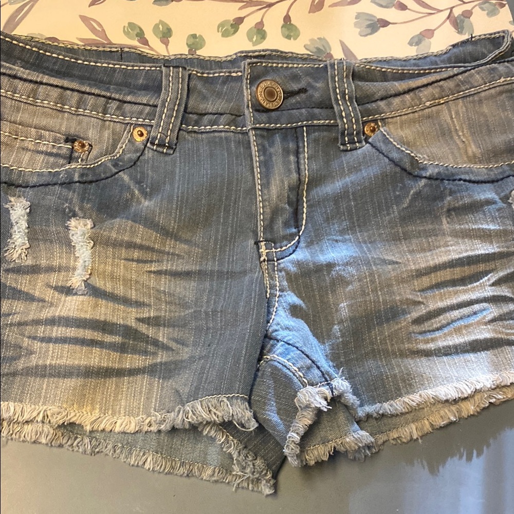 Rue21 Blue Distressed Jean Shorts